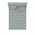 thumbnail image 2 of Ambesonne Retro Fitted Sheet & Pillow Sham Set, Big Small Circles and Dots, Twinxl, Marigold Scarlet Blue, 2 of 3