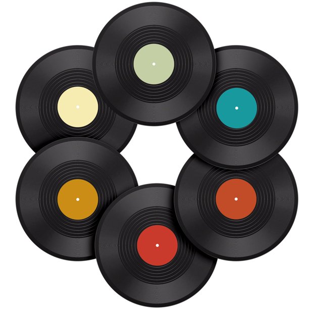 Disco de vinilo decorativo Facmogu de 12 pulgadas, paquete de 6 para decoración
