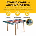 thumbnail image 4 of Spring Daisy Table Cloths for 5 Foot Rectangle Tables, Turquoise Modern Abstract Art Dots Floral Patio Waterproof Elastic Fitted Tablecloths, Washable Rectangular Table Cover for Camping, 4 of 8