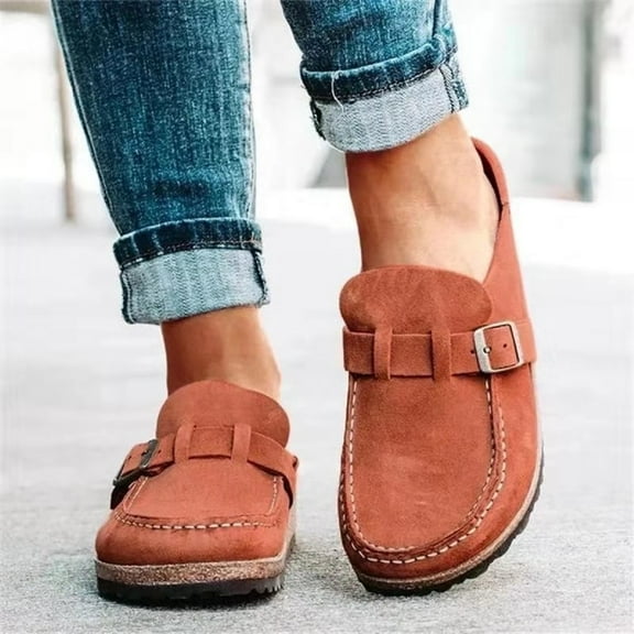 Womens Clogs Cow Suede Soft Footbed Unisex for Men Women Cork Clog Antislip Sole Slippers Mules Sandals with Adjustable Buckle