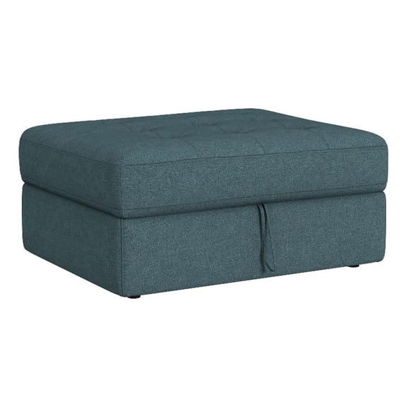 Picket House Furnishings Harleigh Storage Ottoman in Palmer Plus Teal