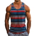 thumbnail image 4 of Striped Tank Tops for Men Color Block Summer Casual Scoop Neck Sleeveless Shirt Lightweight Breathable Tanks, 4 of 4