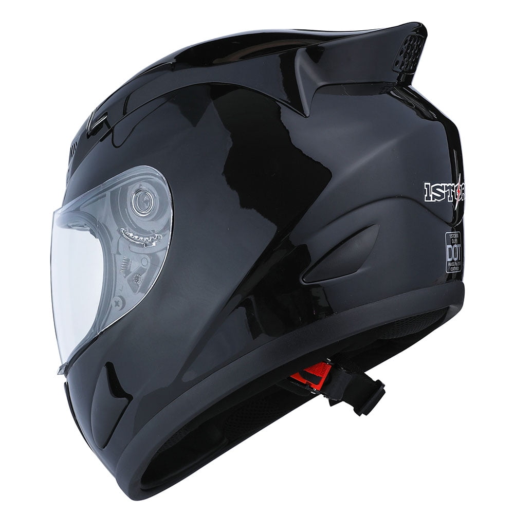 1STORM MOTORCYCLE BIKE FULL FACE HELMET MECHANIC GLOSSY BLACK