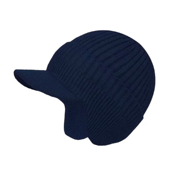 Guardurnaity Gorro deportivo de invierno con protección para las orejas, ideal para deportes al aire libre. Gorro de punto elástico y cómodo para Sombreros azul oscuro