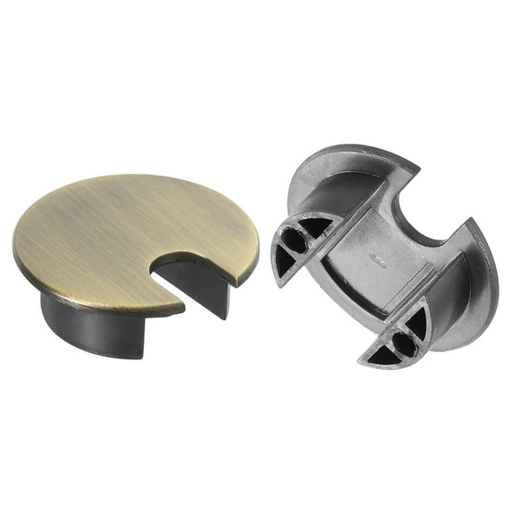 Uxcell 2Pack Cable Hole Cover 1-3/8" Zinc Alloy Desk Cable Cord Grommet, Bronze Tone
