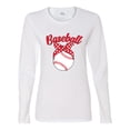 thumbnail image 2 of Wild Bobby, Cute Baseball Mom Ribbon Gift, Mother's Day, Women Graphic Long Sleeve T-Shirt, White, Large, 2 of 3