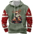 thumbnail image 3 of Mens Hoodie Sweatshirt Fashion Relaxed Christmas Printed Long Sleeve Mens Casual Clothing,Dark Green,S, 3 of 5