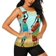 thumbnail image 2 of Balery African Women Camiseta sin mangas estampada ligera para mujer, tops de entrenamiento sin mangas, camisetas de yoga transpirables de secado rápido.-Large, 2 of 7