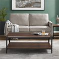 thumbnail image 3 of 46" Urban Industrial Angle Iron Wood Coffee Table - Dark Walnut, 3 of 6