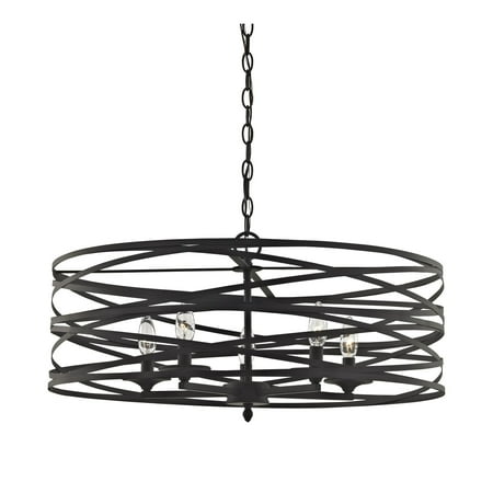 

4-Light Strap Cage Chandelier - Matte Black