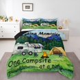 thumbnail image 2 of Erosebridal Rustic Camping Bedding Twin Comforter Set, Adventure Down Comforter, Happy Camping Decor, Reversible 2 Pieces, 2 of 7