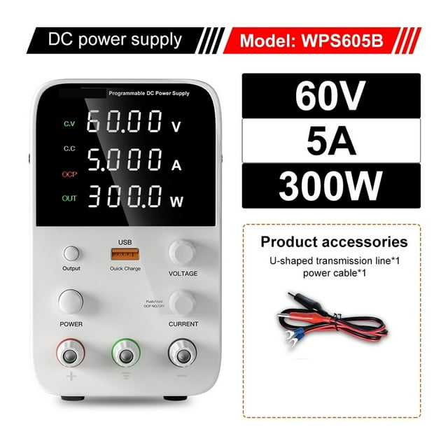 Alimentation CC Réglable, Alimentation de Laboratoire Numérique pour Banc, Alimentation à Commutation Régulée, Réglages Variables Gros et Fins, Régulateur de Tension