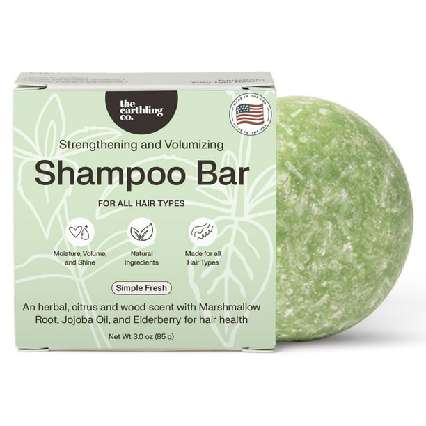 Barra de champú The Earthling Co. Promueve el crecimiento del cabello 90 ml