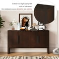 thumbnail image 6 of Accent Cabinet with 4 Doors, TUANLUO Buffet Cabinet with Adjustable Shelves, Wood Storage Cabinet, Modern Accent Cabinet Furniture for Hallway Entryway Living Room, 59"L x 15.7"W x 33.2"H, Espresso, 6 of 10