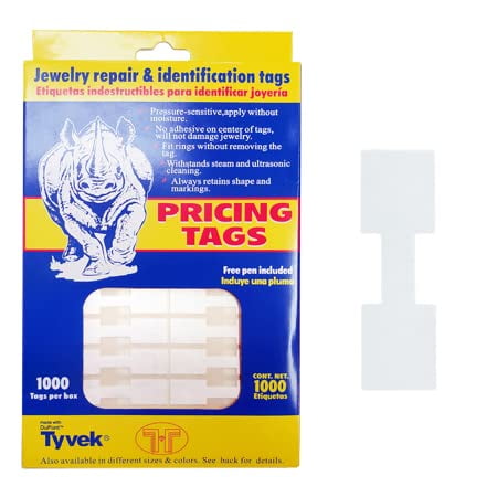 Autocollants de Bijoux Étiquettes de Prix Réparation et Identification (Rectangle, 1 Pack)