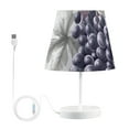 thumbnail image 2 of Purple Grapes Leaves Desk Lamp 3 Color Modes LED Table Lamp Nightstand Reading Light for Bedroom Living Room, 2 of 8