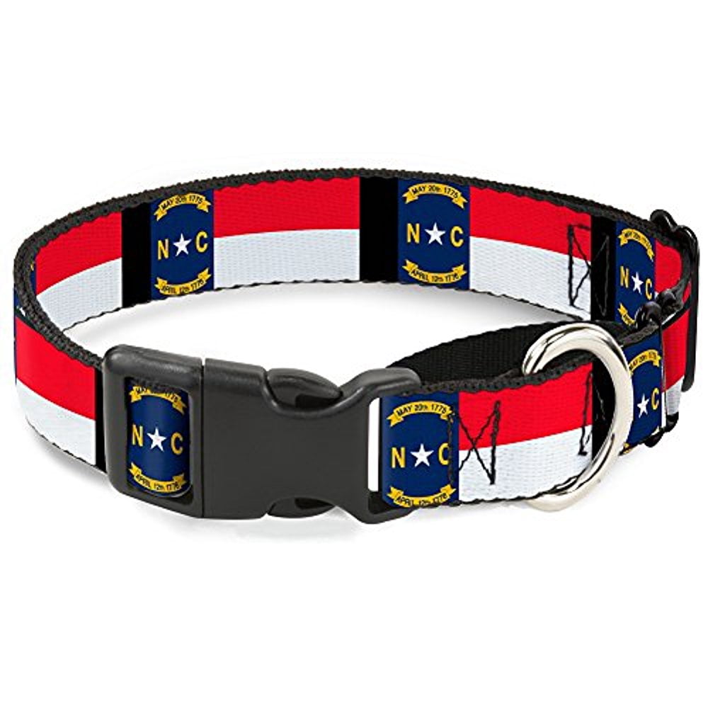 buckle-down north carolina flag distressed black martingale dog collar