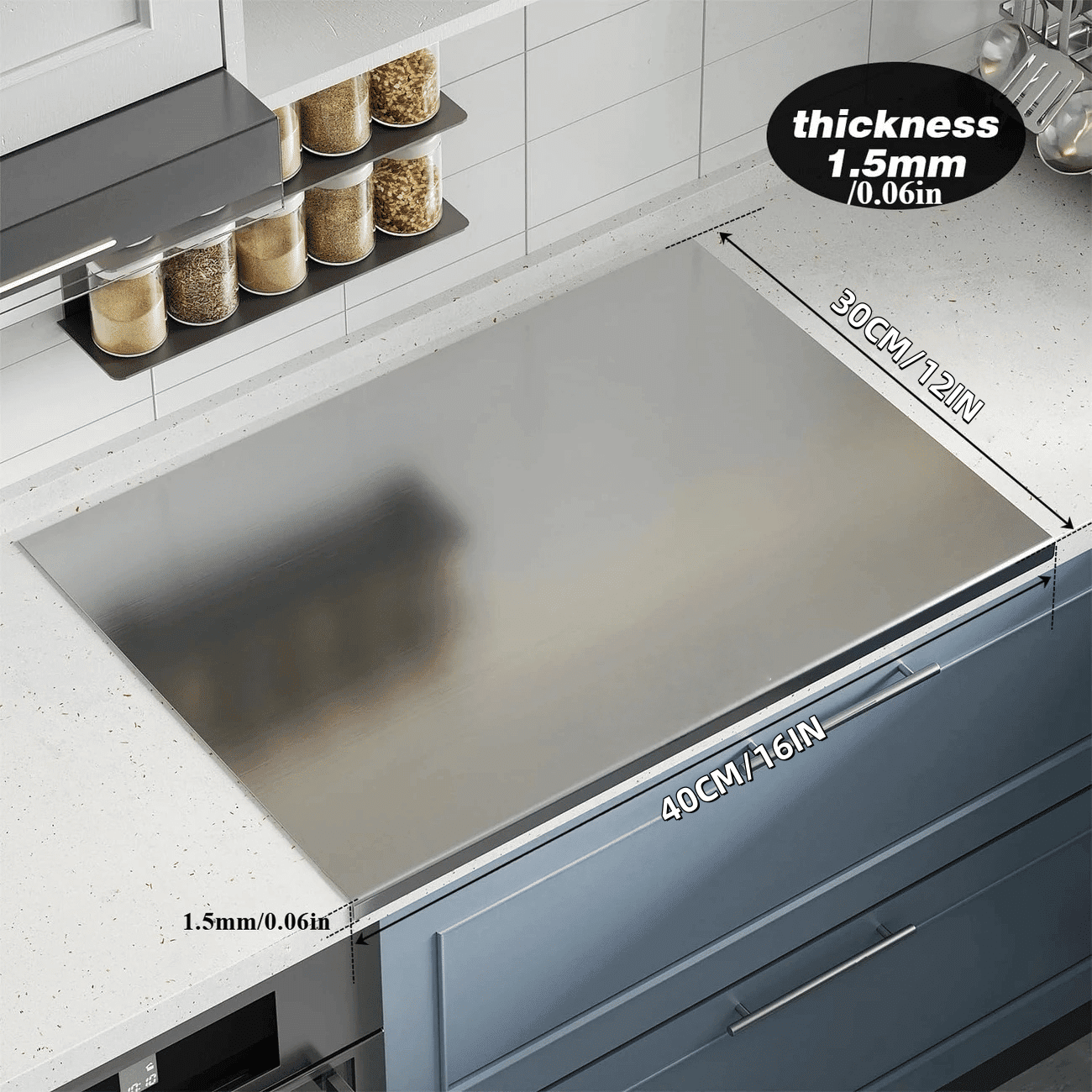 Extra Large 304 Stainless Steel Cutting Board with Sealed Lid, Heavy Duty Metal Chopping Board for Kitchen Countertop, Non-Slip & Dishwasher Safe, Multifunctional for Meat Vegetables Bread and Baking