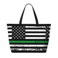 thumbnail image 2 of Rocae American Flag for Large Women's Waterproof Beach Bag Tote with 7 Pockets Pool Bag for Travel Gym Vacation, 2 of 7
