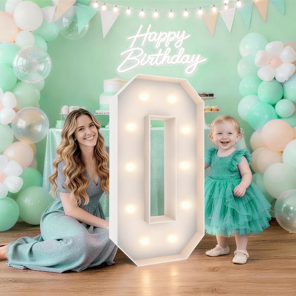 Marquee Light Up Numbers Teebloom de 3 pies con bolsa de agua