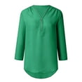 thumbnail image 7 of Dyfzdhu Long Sleeve T-shirt For Women Ladies Clothing Loose Shirt Chiffon Zipper Long Sleeves Plus Size Tops Casual Top, 7 of 7