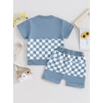 thumbnail image 4 of Bslissey 6M 12M 18M 24M 3T Toddler Baby Boys Shorts Sets Checkerboard Print Short Sleeve T-shirt Tops + Elastic Waist Shorts 2Pcs Outfits Infant Summer Casual Clothes, 4 of 9