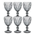 thumbnail image 1 of Juego 6 Copas Vino Agua Cristal Labrado Color Humo Vidrio Colores 245ml Cocina Hogar Decoracion Degustacion Vino Transparente Licor Regalo Set Paquete, 1 of 4