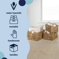thumbnail image 6 of happimess Quinn Bohemian Cottage Woven Hyacinth Rectangular Storage Baskets with Handles, Natural (Set of 3), BSK2010A-3SET, 6 of 7