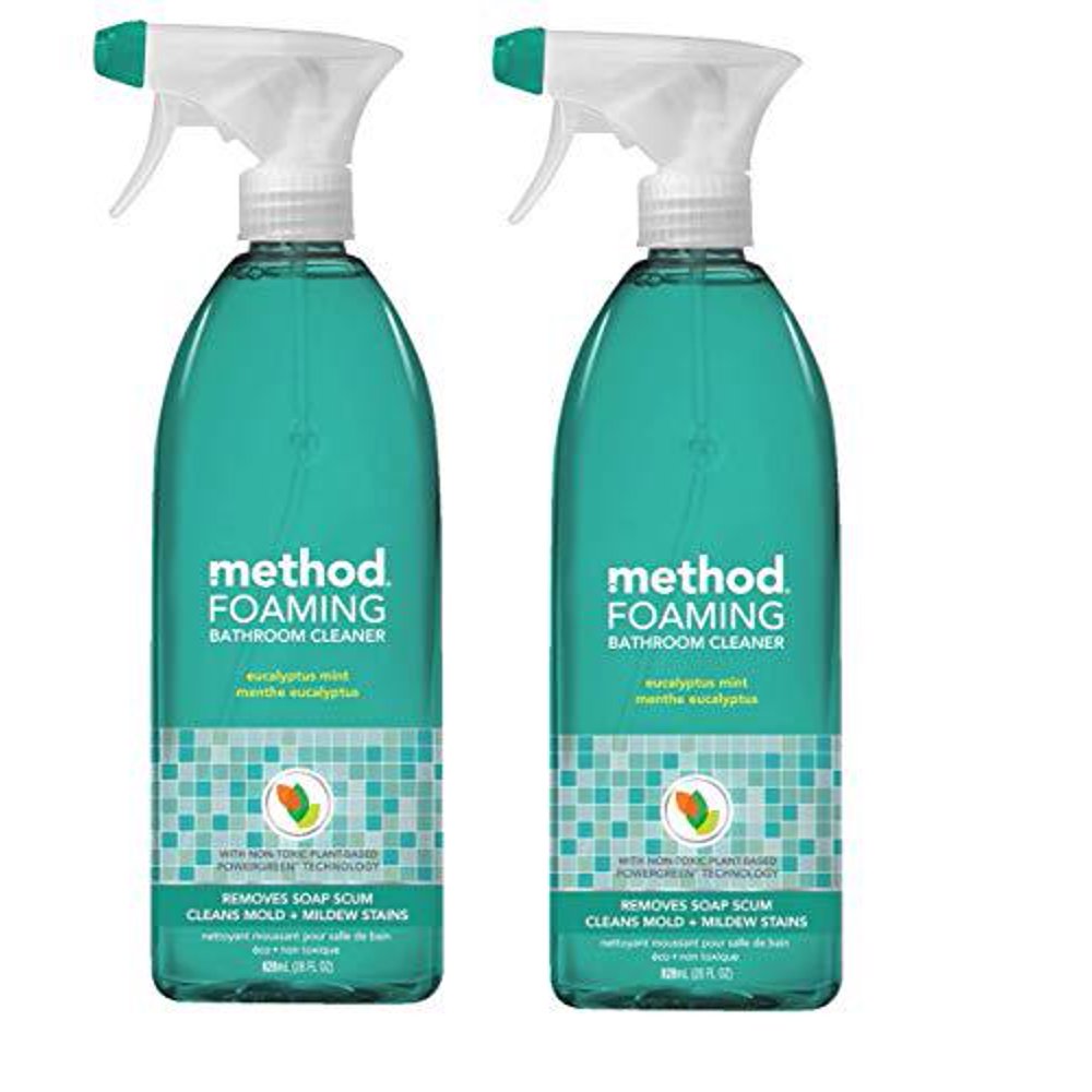 method naturally derived foaming bathroom cleaner spray, eucalyptus
