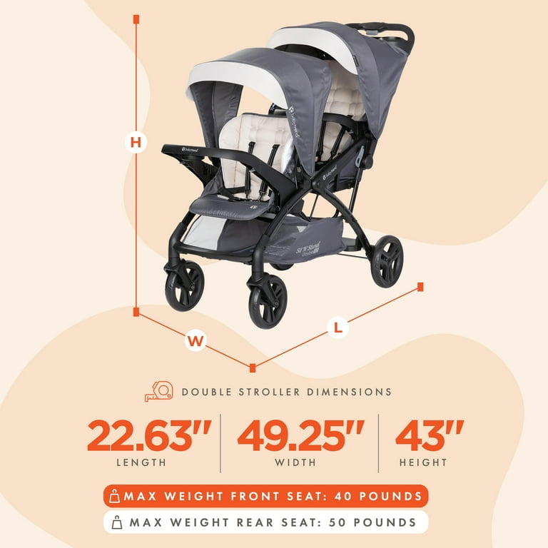 Graco double stroller dimensions discount