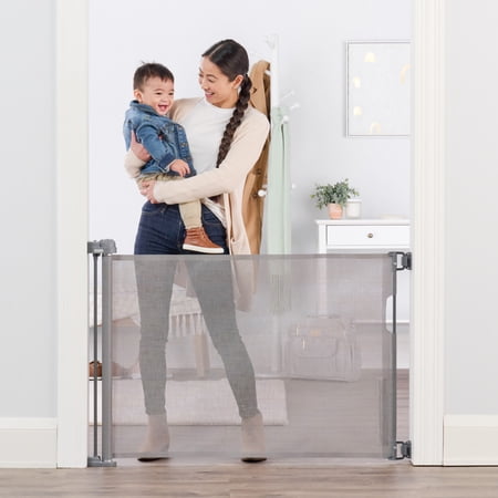 Regalo Retractable Baby Safety Gate, Fits Openings Up to 50" Wide, Wall-Mounted for Doorways & Stairs, Mounting Hardware Included
