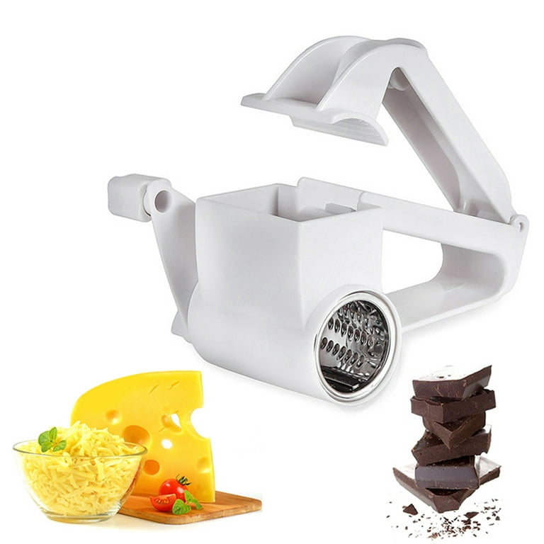 CIVG Stainless Steel Rotary Cheese Grater with handle 3 Interchangeable  Drum Blades Handheld Portable Cheese Cutter Shredder Fine Coarse Super  Sharp