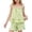 Green, variant on Girls Summer Outfit Sets 2 Piece, Vacation Sleeveless Casual Tops and Shorts Set Pink Size 7-8T