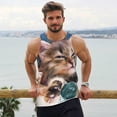thumbnail image 6 of Fotbe Playful Cat Pattern Men's Quick Dry Workout Tank Top Gym Muscle Tee Fitness Bodybuilding Sleeveless T Shirt Breathable Workout Shirt-4X-Large, 6 of 9