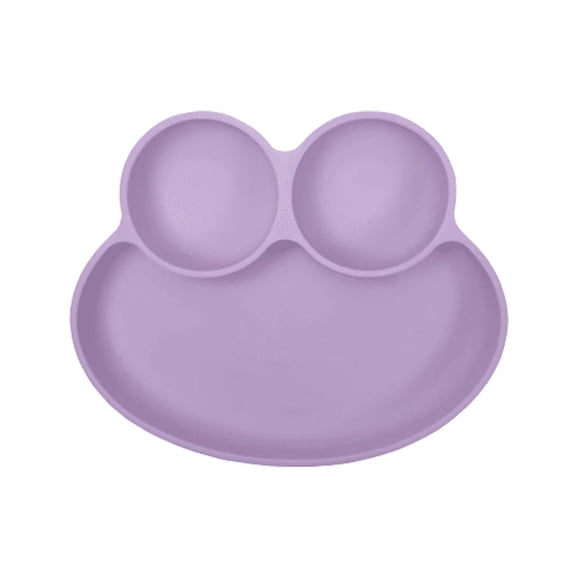 Abiie Octopod Frog Silicone Plates with Suction - Spill Proof, Easy to Clean - BPA-Free Bowl - Suction Plates for Baby and Toddler - Training & Feeding Divided Grip Dish (Pink Lavender)