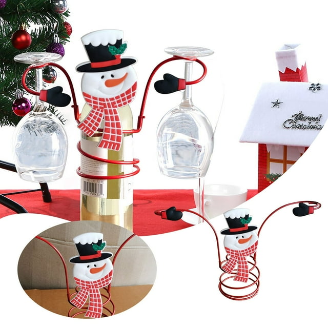 Festive Glass and Bottle Holder for Holiday Entertaining and Elegant Kitchen Storage