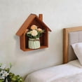 thumbnail image 4 of House Shaped Wooden Shadow Cubby Box,Hanging Display Shelf Organizer,9.29x7.32x2.99in Wall Mounted Curio Cabinet Wooden Display Case Miniature Shelf for Figures, 4 of 6