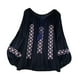 thumbnail image 2 of Blusa bordada para mujer Ropa Casual Tops bordados mexicanos para mujer Negro, 2 of 8