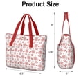thumbnail image 3 of Tote Bag for Women - Red Christmas Snowflake Pattern Shoulder Bag - Large Utility Work Duffle Bag with Zipper Handbag for Travel, Work, Sprots, 3 of 5