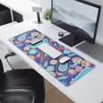 thumbnail image 2 of Long Mouse Pads for Desk,Blue Paisley and Floral Pattern Desk Mats on Top Of Desks, Desk Mouse Pad Extra Large with 3mm Non-Slip Base and Stitched Edge for Gaming,Office,Work,Home 31.5"x11.8", 2 of 6