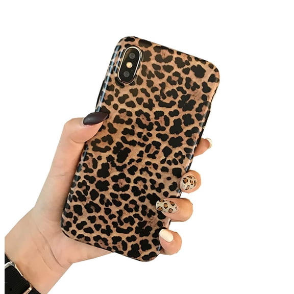 Cute Leopard Print Pattern iPhone XS Case Luxury Girl Female Fashion Slim Shockproof Water Resistant Soft TPU