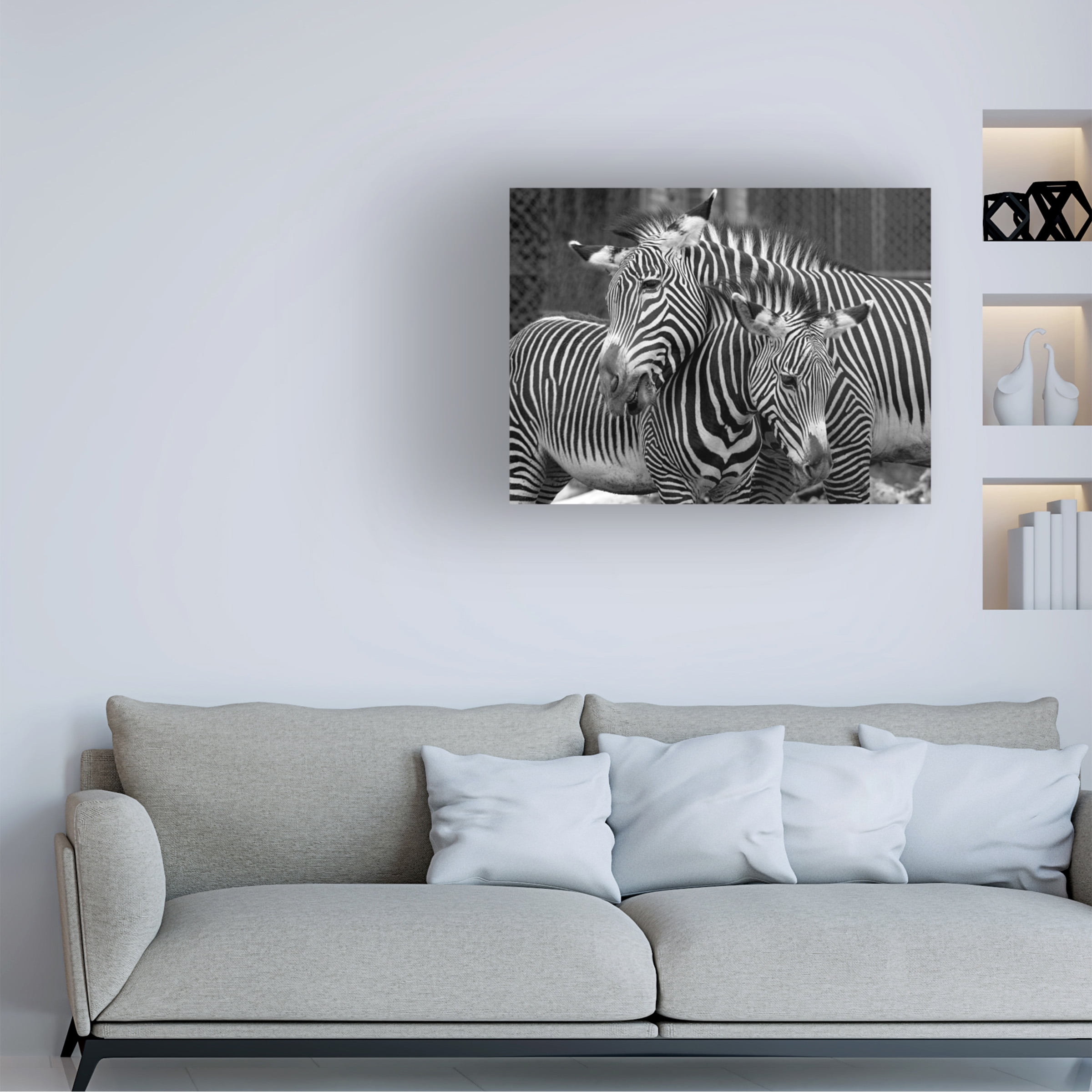 Trademark Fine Art 'Zebras' Canvas Art by Mike Jones Photo