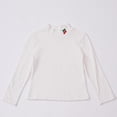 thumbnail image 7 of DJDLJWCJ Big Girls Turtleneck Sweatshirt Solid Color Long Sleeve Pullover Stretch Soft Tops White Size 3-4Years, 7 of 7