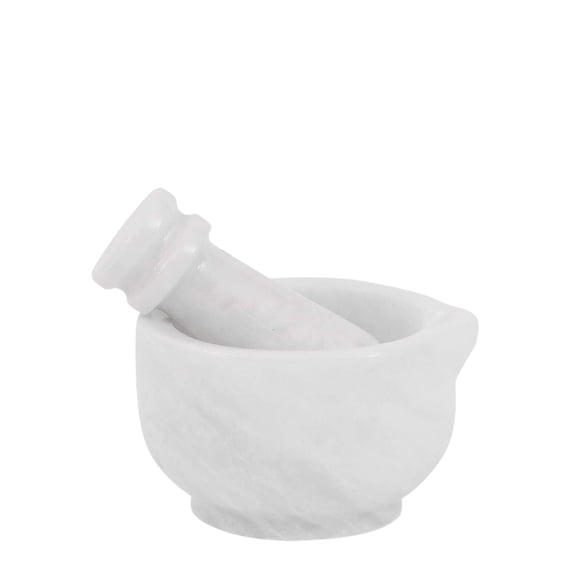 Radicaln Marble Mortar and Pestle Set White 3 inches Handmade Hand Grinder for Kitchen, Ideal Small Mortar and Pestle Set for Spice Grinder and Garlic Crusher