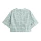 thumbnail image 4 of HH TRAF Blusas elegantes de verano con cuello en V y mangas cortas con cordones y bolsillos decorativos para mujer, 4 of 5