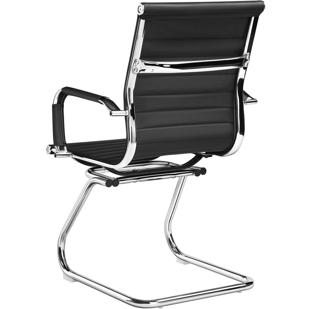 Yaheetech Modern Faux Leather Mid-back Office Chair, Set of 2,Black