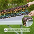 thumbnail image 6 of Vibrant Boho Flowers Design Elastic Tablecloth, 34 Inch Square Washable Fabric Cover for Kitchen Breakfast Nook and Party Decor, 6 of 6