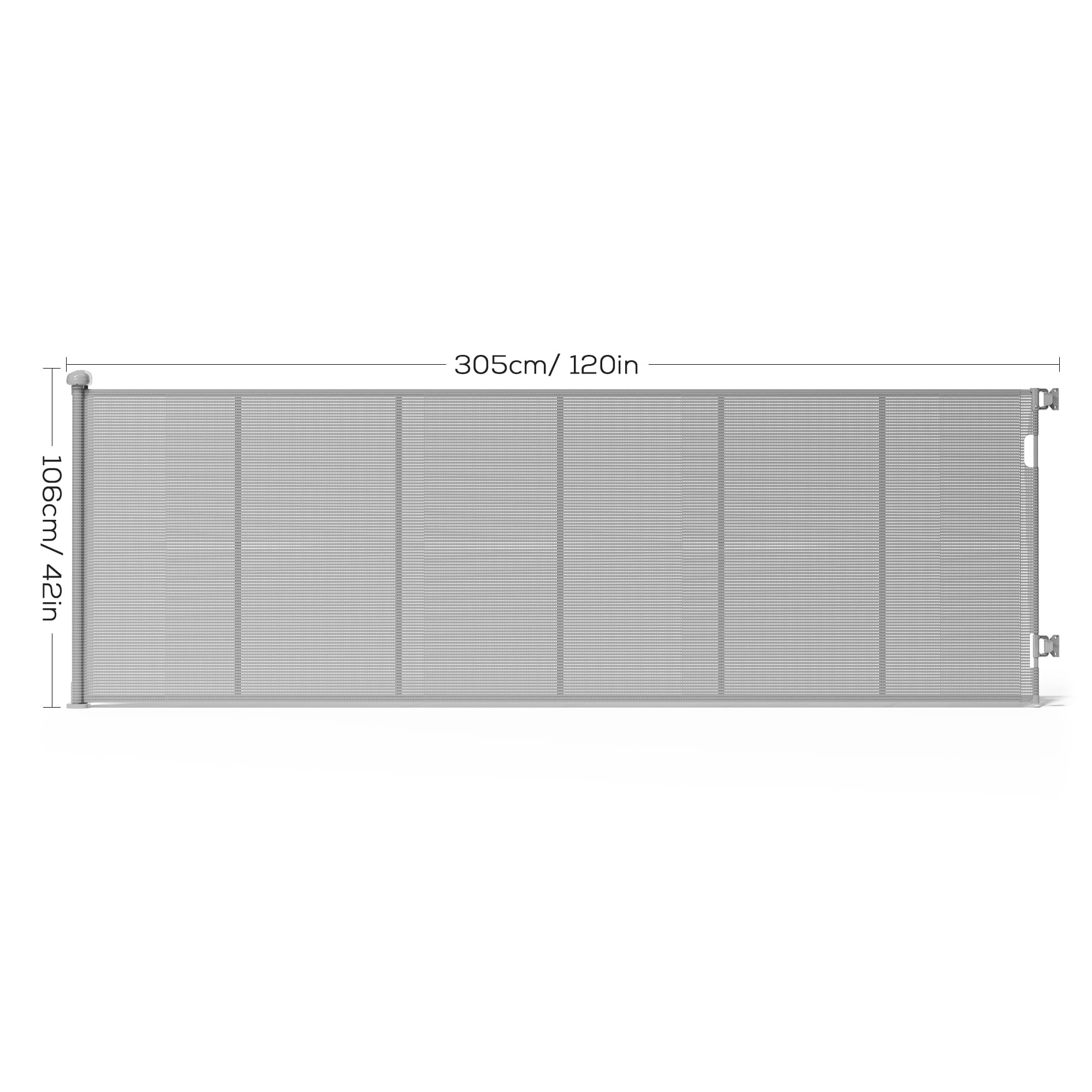 Retractable Baby Gate, TULILLO 42in Tall Baby Safety Gate, 120" Wide Baby Gate Dog Gate for Stair, Doorway, Auto-Lock,Gray