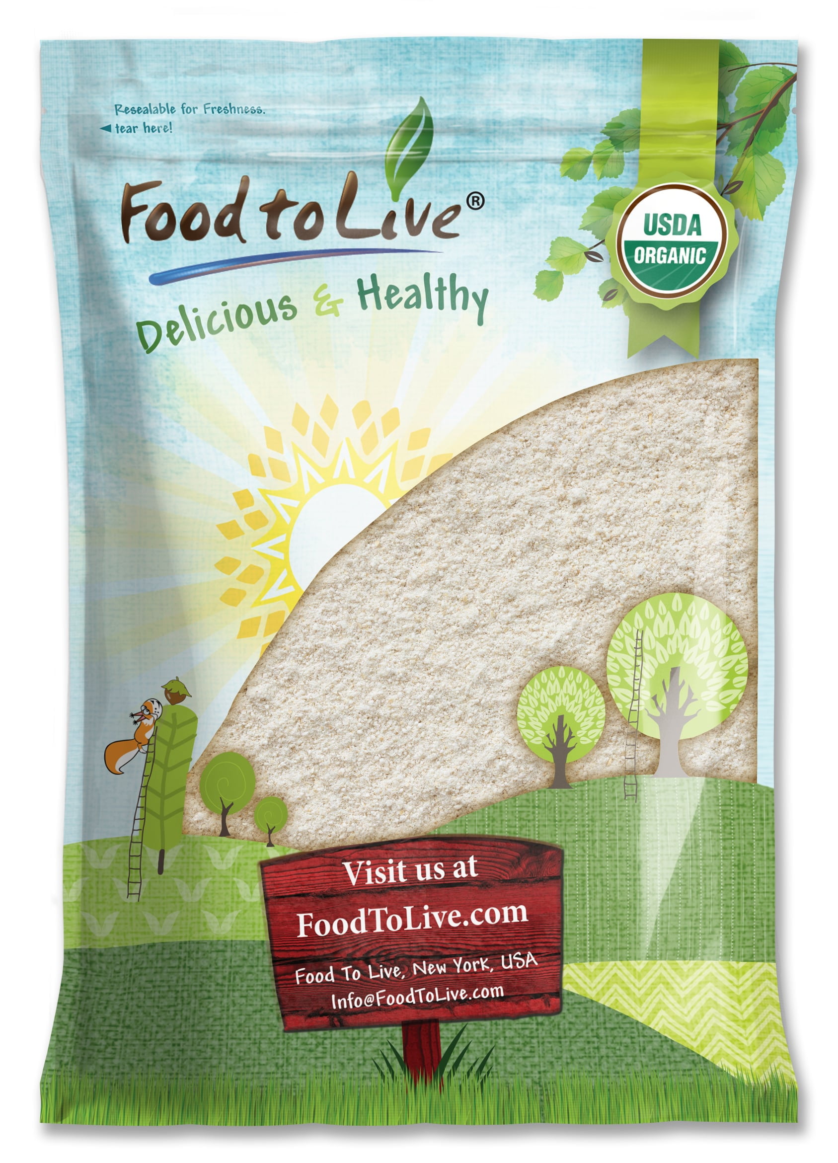 Organic Whole Wheat Pastry Flour, 8 Pounds  Non-GMO, Kosher, Raw, Vegan  by Food to Live
