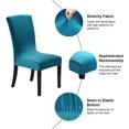 thumbnail image 4 of Velvet Chair Covers for Dining Room Set of 6, Stretchy Dining Chair Covers, Washable Kitchen Chair Slipcovers, Classy Decor for Home and Banquet (Teal, 6 Pack), 4 of 7